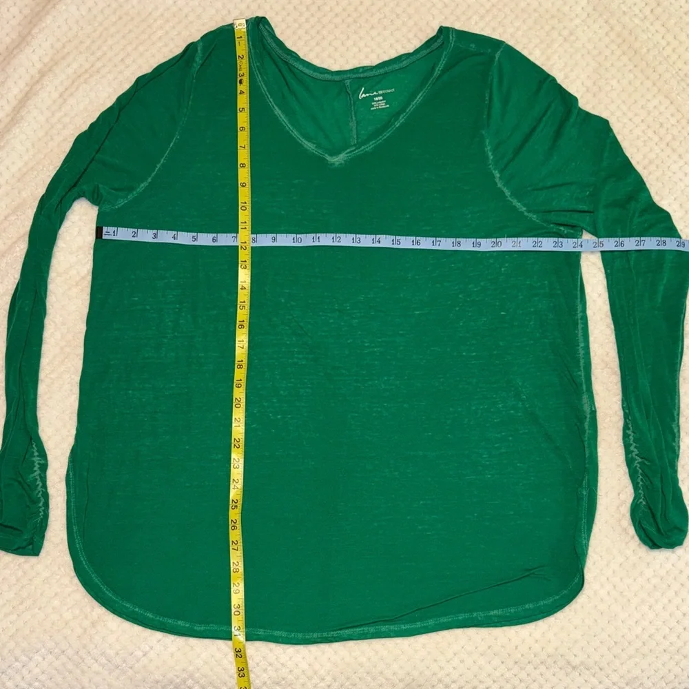 👚 Lane Bryant Sheer Heathered Green Long Sleeve Top – Women’s 18/20 - Picture 2 of 5